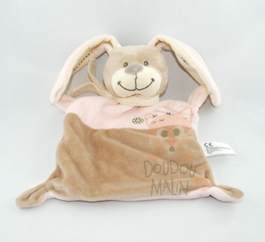  cuddles lapin plat beige marron rose écharpe 